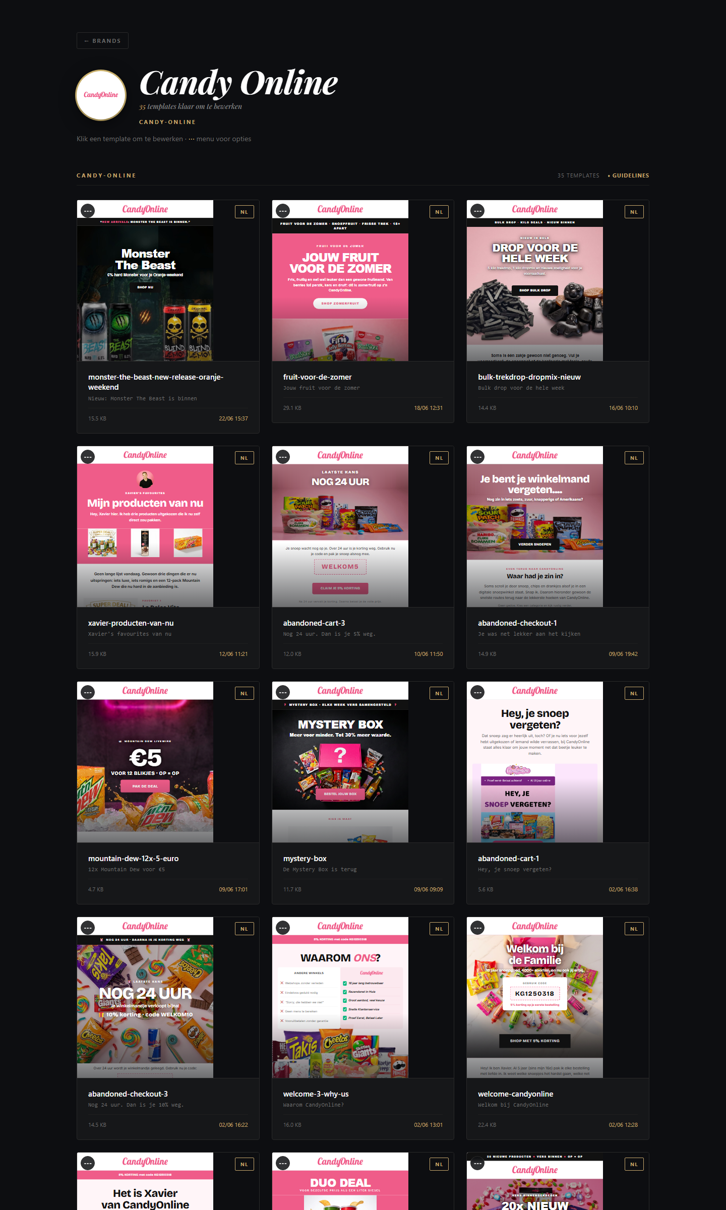 E-mailtool van Candy Online